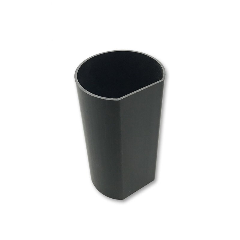 Custom made production of hard PVC plastic D type pipe profile black PVC Curved tube