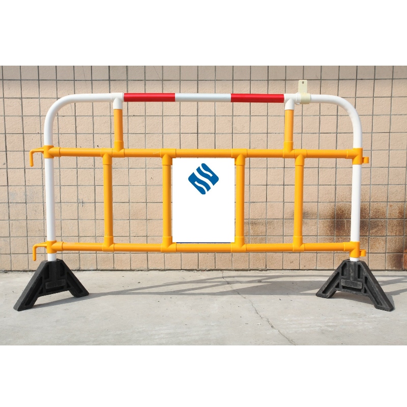 PVC Crowd Control Barrier pedestrian plastic barrier safety pvc plastic fence with Red reflective stripes