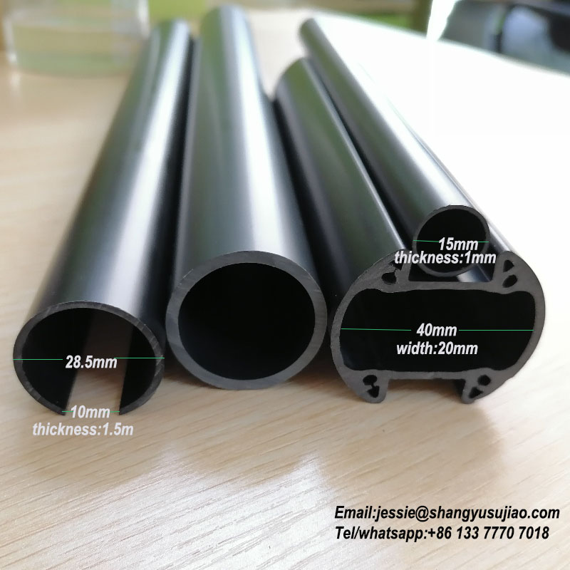 industrial level Black PVC pipe for toy custom plastic tubing for handrail  for craft rack bracket
