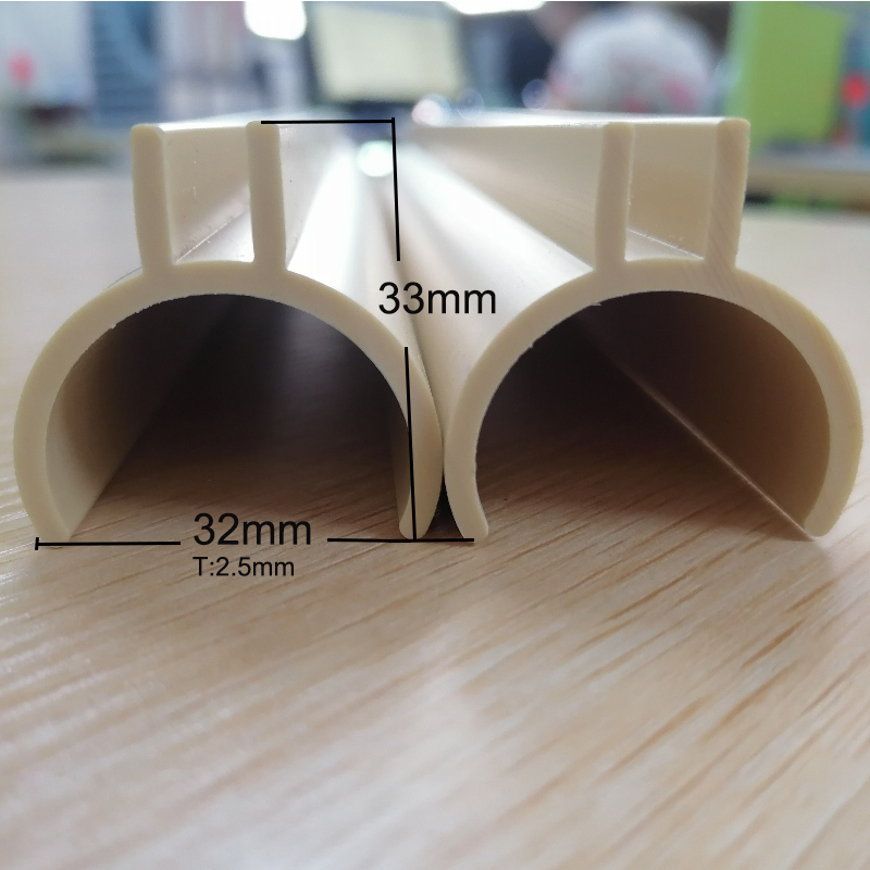 PVC U Channel Curved pvc plastic round tube channel profiles section strips for protection trims