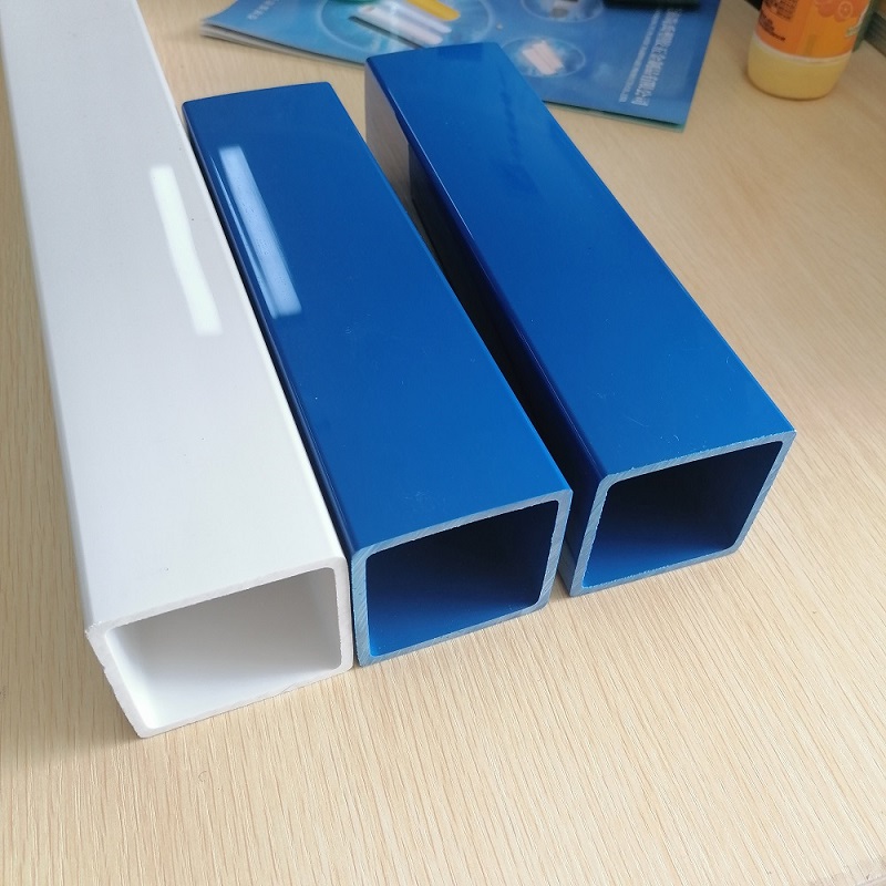 plastic box section PVC square hollow tube plastic extrusion pipe rectangular shaped polyvinyl chloride square tube for soap manufacuter